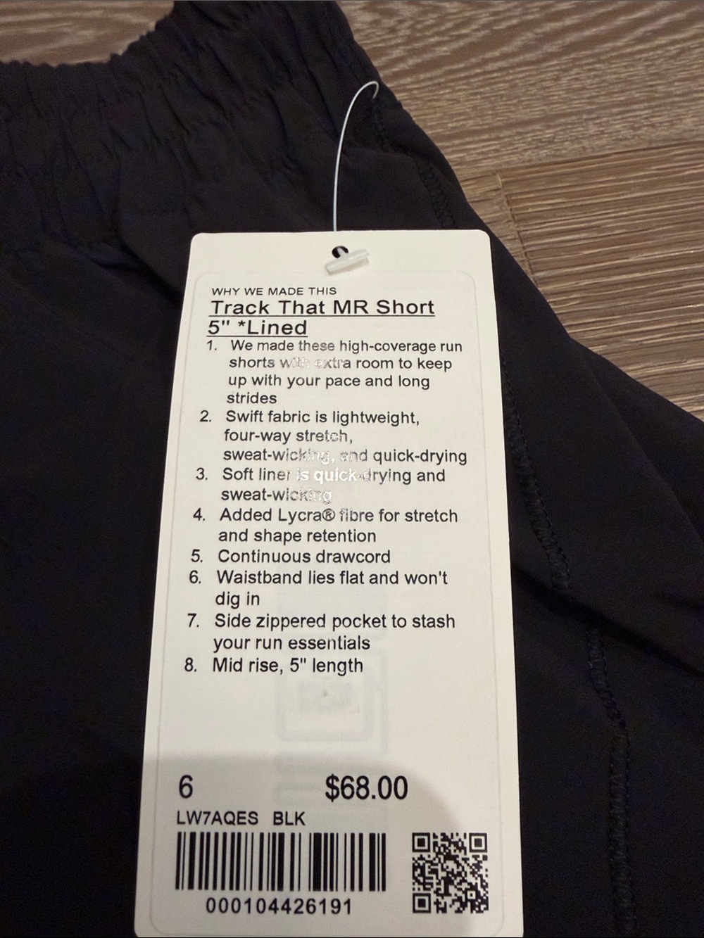 Lululemon Track That MR Lined Short 5” Black Size 6 NWT - Picture 2 of 5